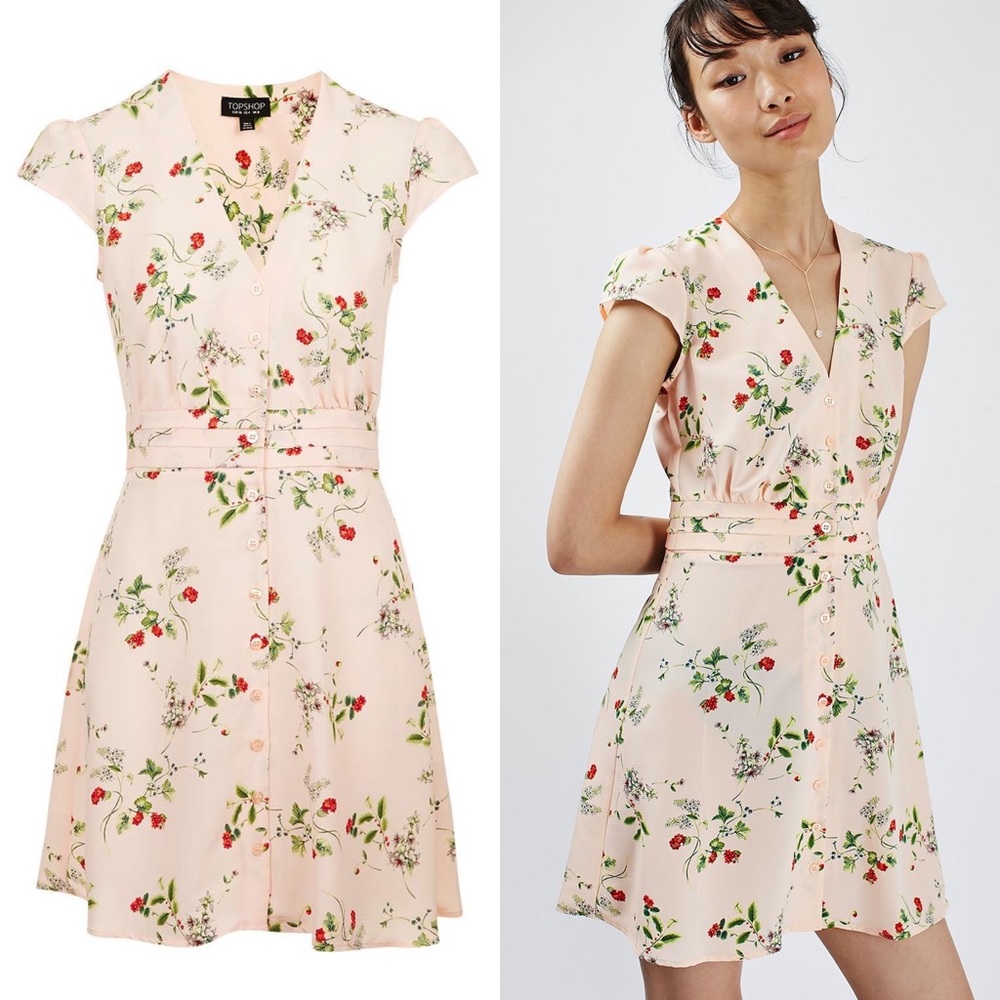 TopShop Floral Tea Dress, Size 6